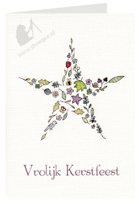 Kerstkaart botanische ster